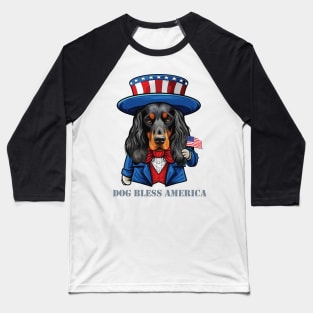 Funny 4th of July Boykin Spaniel Dog Bless America Baseball T-Shirt